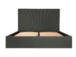 Cama com sommier espaço de arrumação 140 x 190 cm veludo antracite + colchão - RILIODA