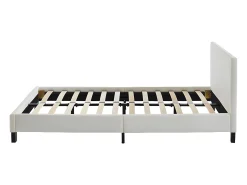 Cama CORNELIUS - 140x190 cm - Pele sintética branco