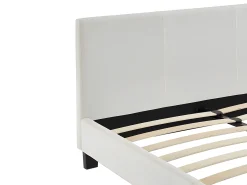 Cama CORNELIUS - 140x190 cm - Pele sintética branco