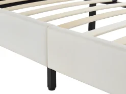 Cama CORNELIUS - 140x190 cm - Pele sintética branco