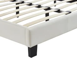Cama CORNELIUS - 140x190 cm - Pele sintética branco