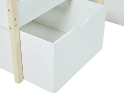 Cama de altura média 2 gavetas 90 x 190 cm branco e cor carvalho SISSY