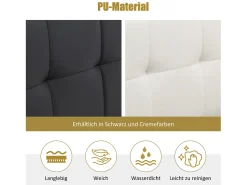 Cama de arrumação 160 x 200 cm com cabeceira de arrumação - LEDs - Couro PU - Branco (sem colchão)