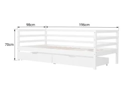Cama de bancada para crianças 190x90cm com gavetas JULES