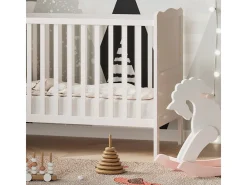 Cama de bebé branco 124x65x87 tobi