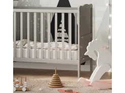 Cama de bebé cinza 124x65x87 tobi