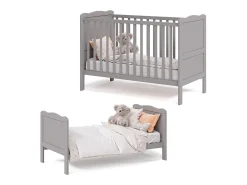 Cama de bebé cinza 124x65x87 tobi
