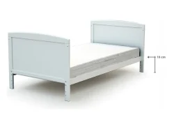 Cama de bebe convertível LUNA de madeira Branco 70 x 140 cm