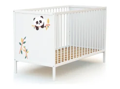 Cama de bebe Panda de madeira Branco 60 x 120 cm ALBA