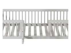 Cama de cabine infantil 90x200cm em pinho, estrado de ripas e grades de segurança incluídas, branca, sem colchão