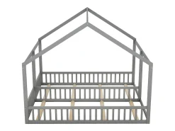 Cama de cabine para 2 crianças 90x200cm - camas planas modelos de casa camas 2 dormir 2 em 1 - cinzento