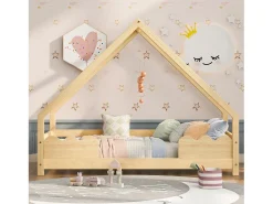 Cama de cabine 90x200 cm - com estrado de ripas - pinho natural - sem colchão