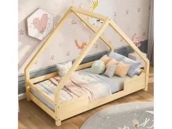 Cama de cabine 90x200 cm - com estrado de ripas - pinho natural - sem colchão