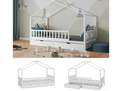 Cama de casa branco 206x96x155 franka