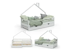 Cama de casa branco 208x93x155 noemi