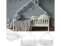 Cama de casa branco 168x83x155 noemi