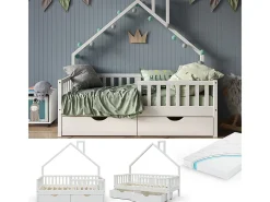 Cama de casa branco 168x83x155 noemi