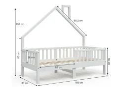 Cama de casa branco 168x83x155 noemi