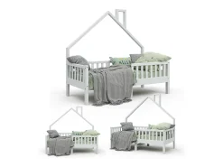 Cama de casa branco 168x83x155 noemi