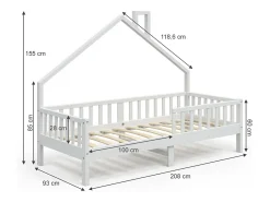 Cama de casa branco 208x93x155 noemi