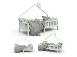 Cama de casa branco 208x93x155 noemi