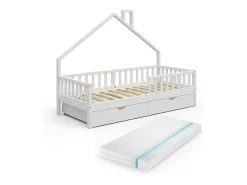 Cama de casa branco 208x93x155 noemi