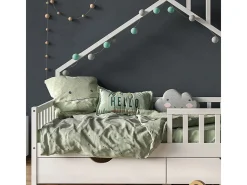 Cama de casa branco 208x93x155 noemi