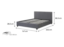 Cama de casal com armazenamento