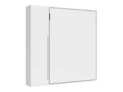 Cama de casal dobrável vertical Versia 160 com guarda-roupa de 1 porta direita em branco