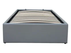 Cama de casal em PVC com baú "Ava" - Cinza - 90 x 190 cm