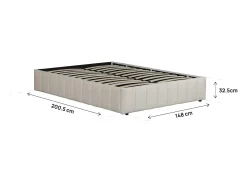 Cama de casal em veludo bege 