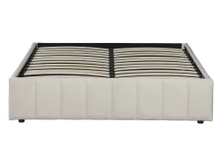Cama de casal em veludo bege 