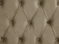 Cama de casal tamanho Queen Chesterfield com arrumação em veludo taupe + colchão - DULENI