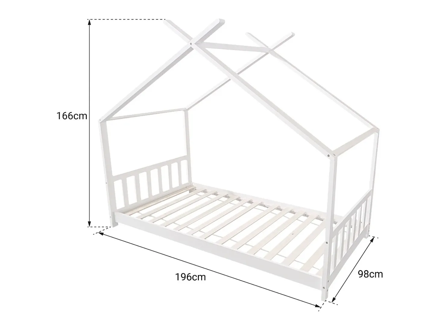 Cama de criança 190x90cm GASPARD branco
