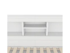 Cama de dia de 90x200cm com cama individual de 90x190cm - mesa de cabeceira com arrumação, LED e tomadas - Branco