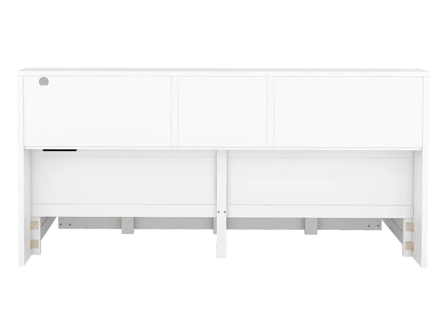 Cama de dia de 140x200cm com uma cama de solteiro de 90x190cm - mesa de cabeceira com arrumação, LED e tomadas - Branco