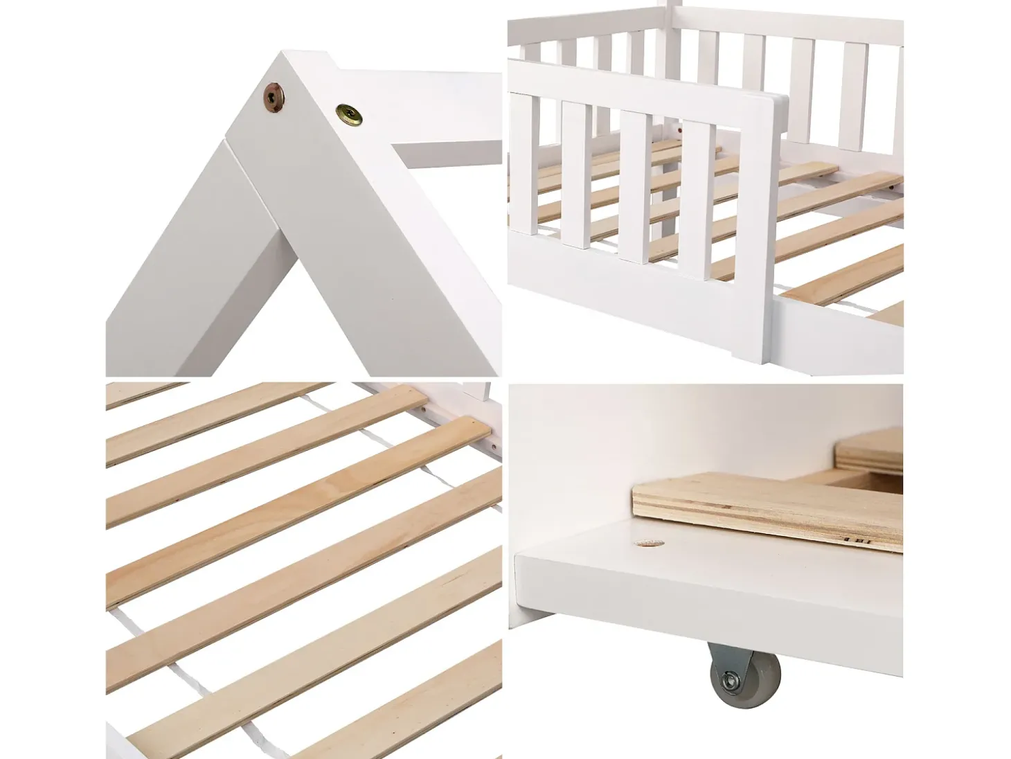 Cama de nidificação para crianças 190x90cm branco MARCEAU
