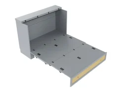 Cama de parede de 140 x 200 cm com gaveta e portas USB - cama de plataforma convertível em MDF - Cinza