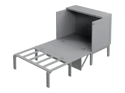 Cama de parede dobrável de 90x200 cm, cama de parede vertical com ripas - cinzento
