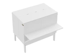 Cama de parede 90x200 cm, com estrado de ripas - Cama de criança/adulto - Madeira branca