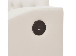 Cama de rodízio 90/180x190 cm - com tomadas e bolso de arrumação - tecido veludo - Bege