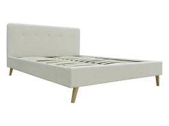 Cama de tecido bouclé "Nemo" 160x200 - Creme, design elegante e confortável