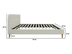 Cama de tecido bouclé "Nemo" 160x200 - Creme, design elegante e confortável