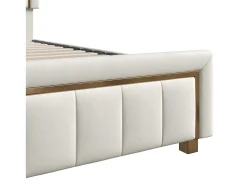 Cama de veludo com arrumação 140x200cm - cama de arrumação funcional - cama de casal - base de ripas e caixa de arrumação hidráulica - bege