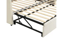 Cama dobrável 90 x 200 cm para crianças - veludo - estilo contemporâneo - cor bege