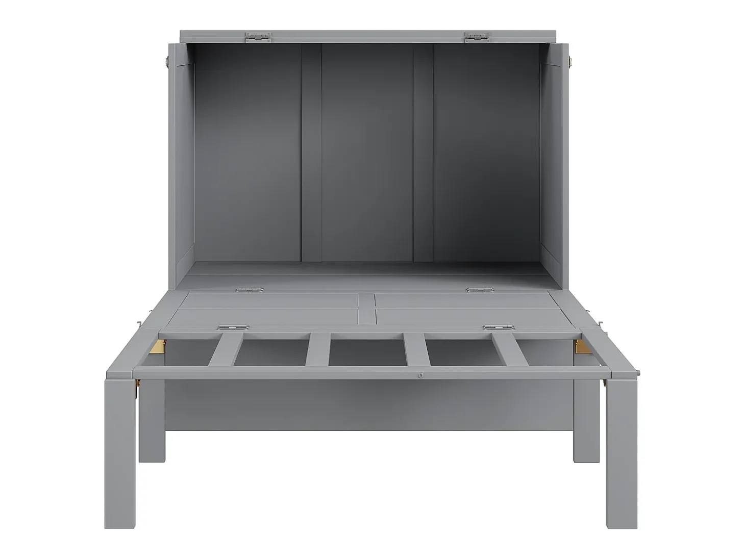 Cama dobrável vertical 90 x 200 cm com base de ripas, compensado + MDF, cinza (sem colchão)