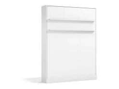 Cama dobrável vertical branca 135x200cm