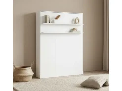 Cama dobrável vertical branca 135x200cm