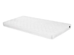 Cama dupla 2 x 90 x 190 cm em MDF e pinho cor natural e bege + colchão - TALUDO