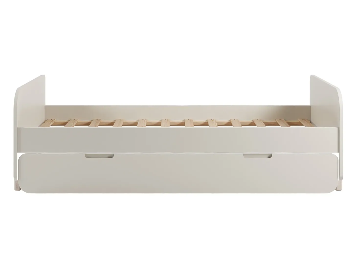 Cama dupla 2 x 90 x 190 cm em MDF e pinho cor natural clara e bege - TALUDO